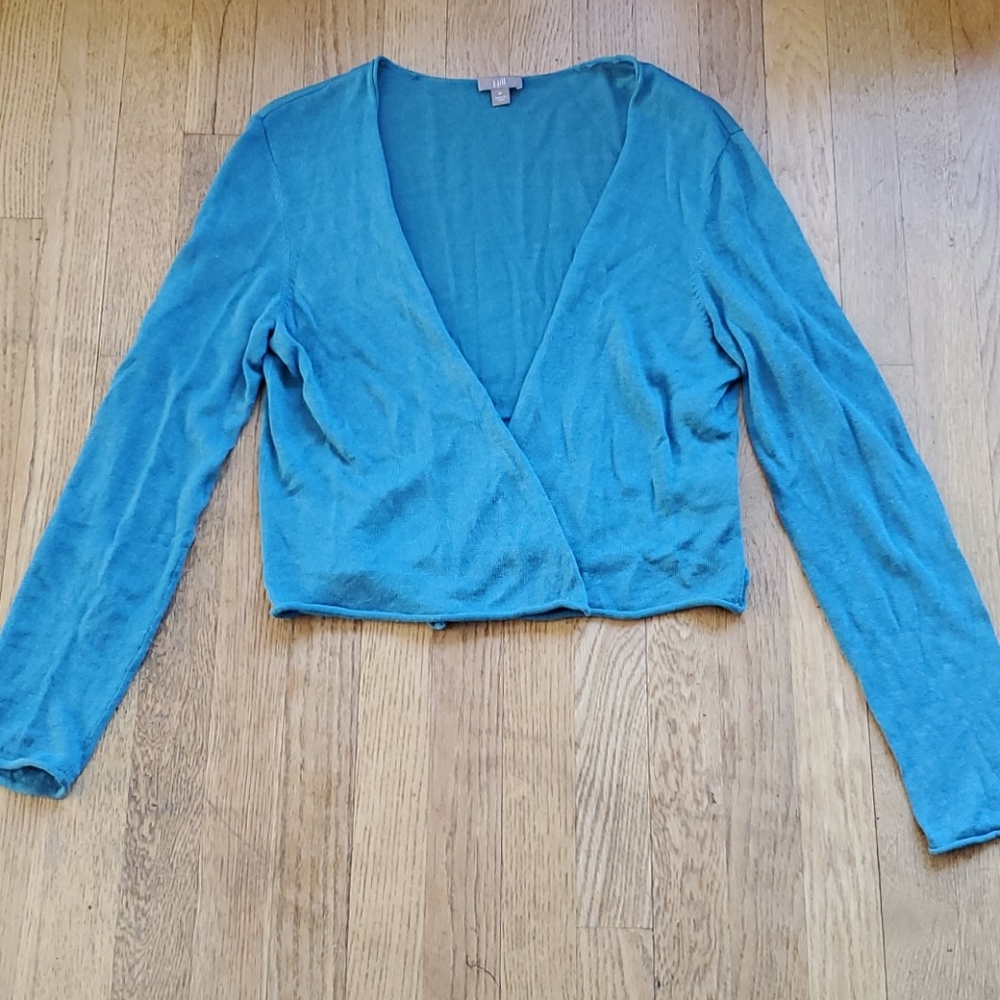 J. JILL open front linen blend cardigan M